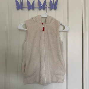 EUC | Nautica girl’s Sherpa plush hooded zip vest — size 10‎